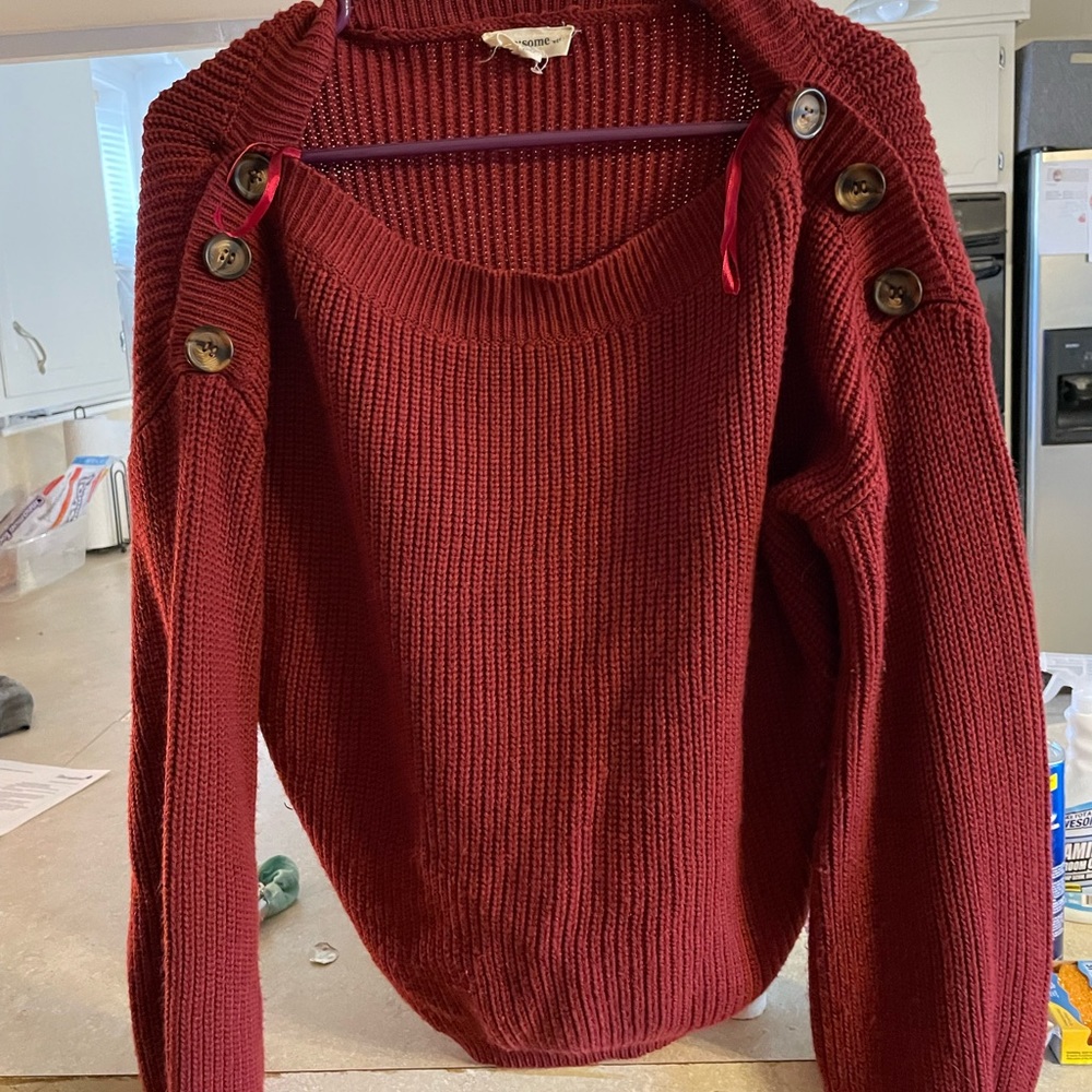 Drop shoulder sweater